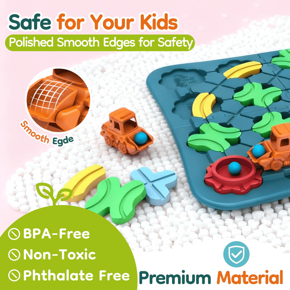 BONITOTO Logic Road Builder challenge cards show progressive tasks for kids