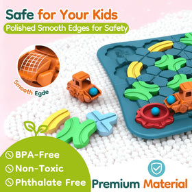 BONITOTO Logic Road Builder challenge cards show progressive tasks for kids