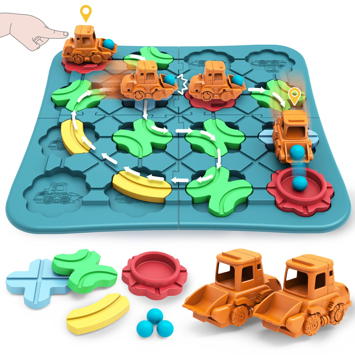 BONITOTO Logic Road Builder set assembly showcasing the 29-piece puzzle