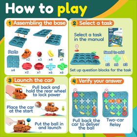 BONITOTO Logic Road Builder wind-up car demonstrates battery-free play