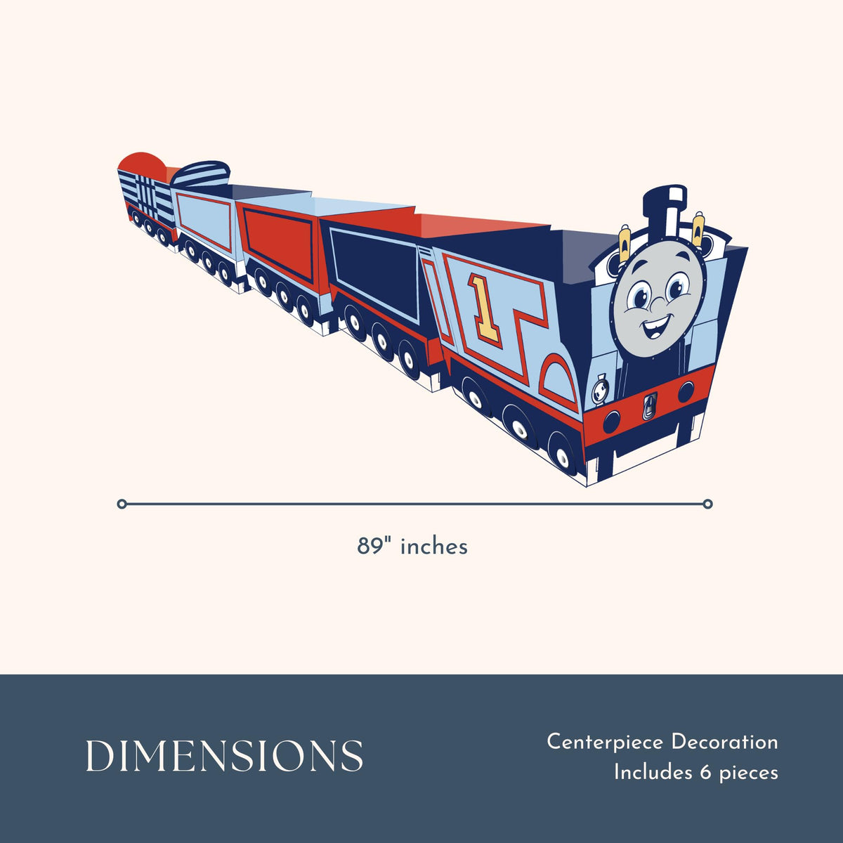 Bonjour Fete Thomas & Friends centerpiece beside snacks offers practical, themed serving station ideas.