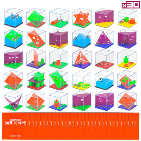 BONNYCO brain teaser cubes in a colorful pack for party favors and screen-free play.