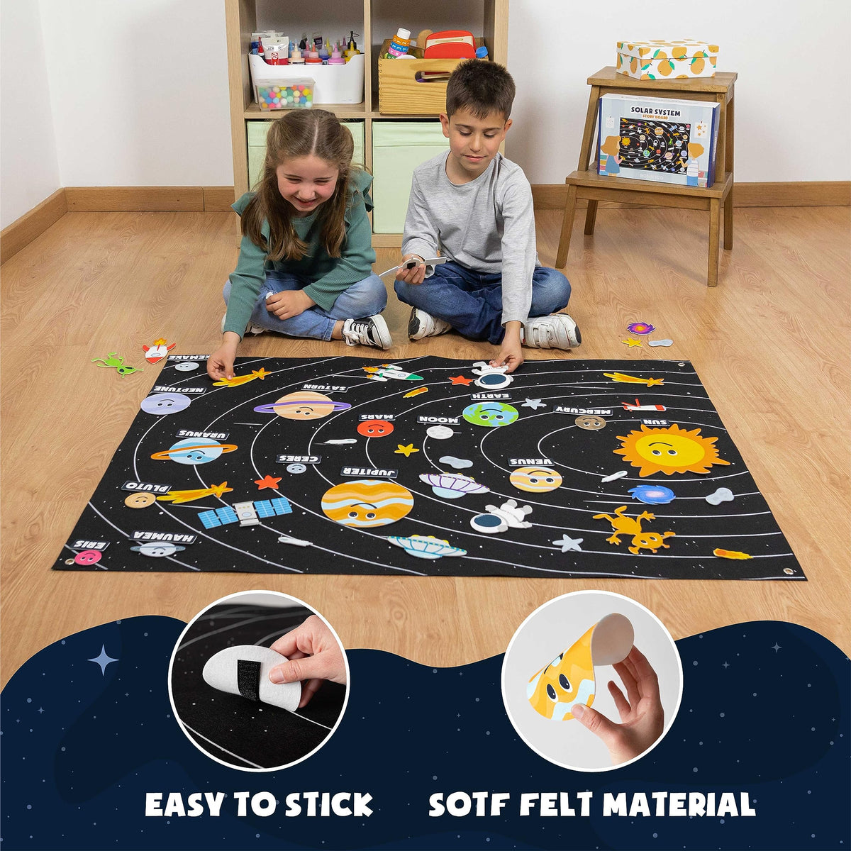 BONNYCO large 45x33 inch felt board supports easy arranging