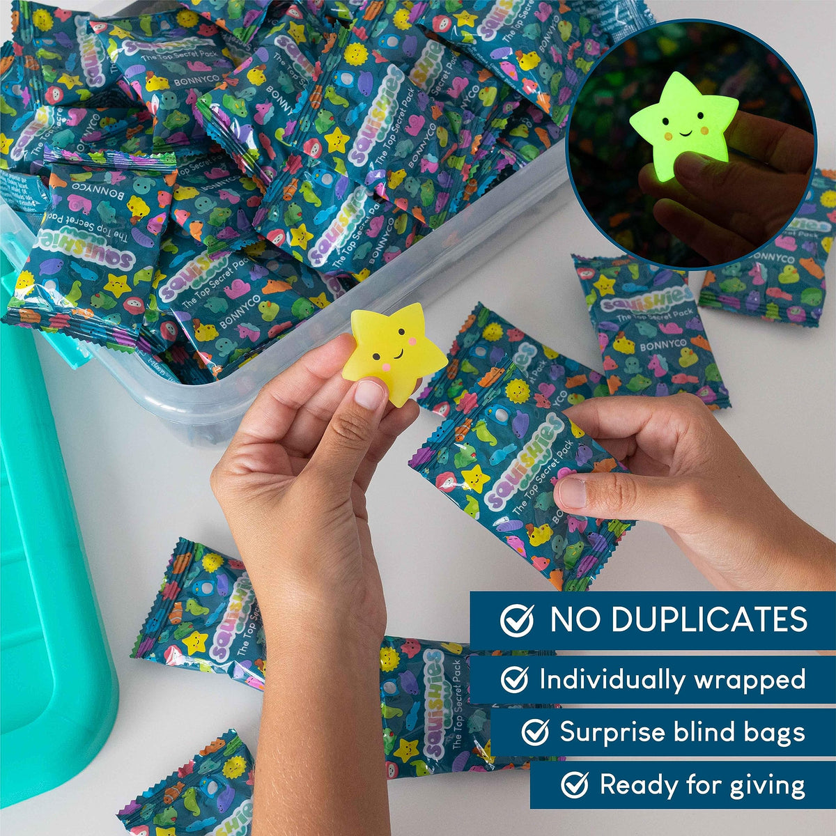 BONNYCO glow-in-the-dark mochi squishies for after-dark play.