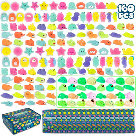 BONNYCO Mochi Squishy Bulk Pack with assorted animal and dinosaur designs for party favors.