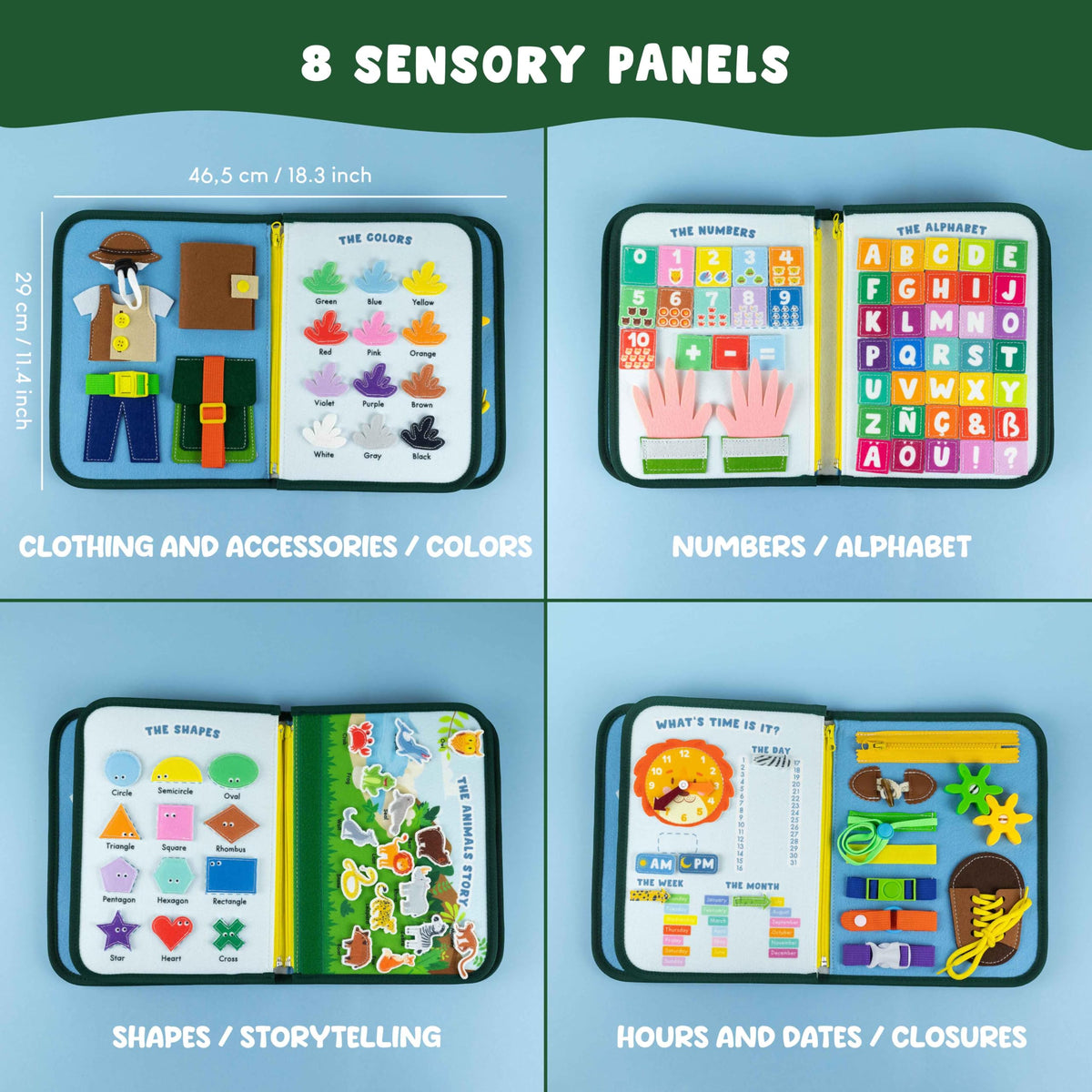 Bonnyco Montessori Busy Board layers removed, modular play for independent exploration.