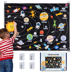 BONNYCO solar system felt board panel setup for interactive space storytelling