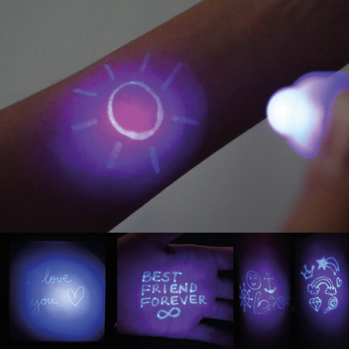 BONNYCO spy pen with yellow casing reveals secret messages under UV light