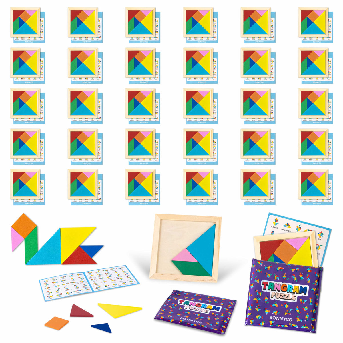 BONNYCO Tangram 30-pack in gift bags sparks creativity and surprise for party guests
