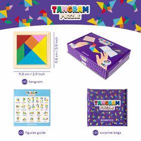 BONNYCO Tangram 94-figures guide helps kids explore shapes and patterns