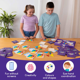BONNYCO Tangram puzzle being handed as party favors creates excitement