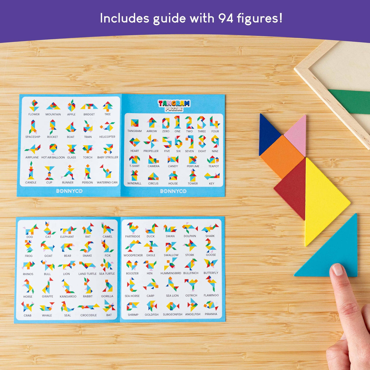 BONNYCO Tangram screen-free fun encourages group creativity