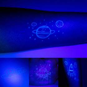 Bonnyco UV light pen highlights hidden notes on notebook pages for reveal games
