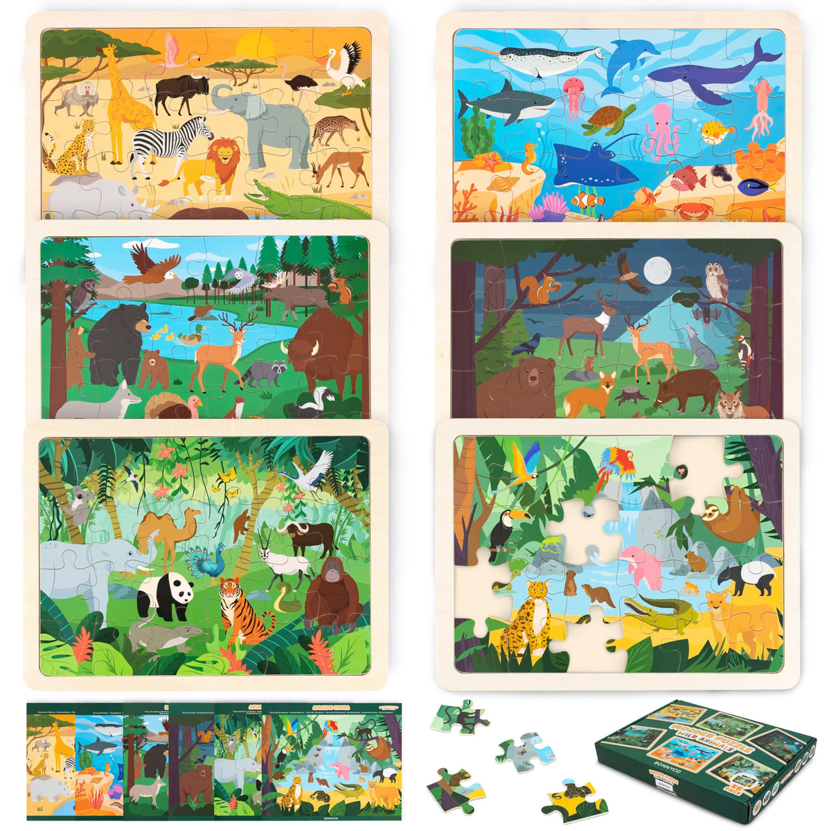 Bonnyco wooden puzzle African savanna image for early geography exploration