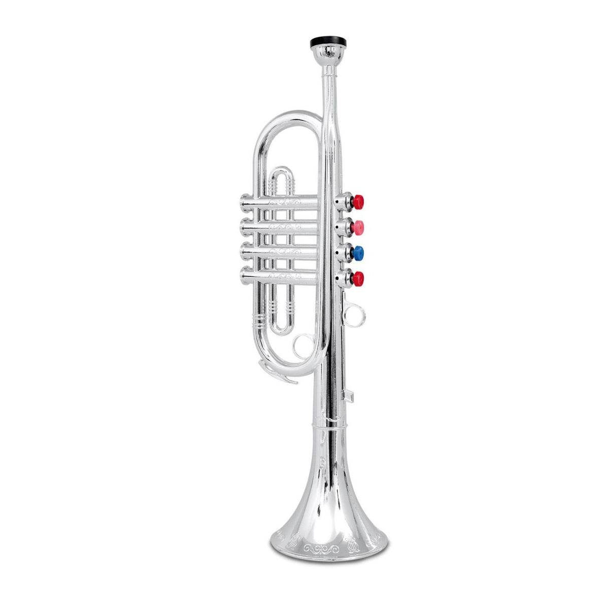 Bontempi toy trumpet with four color-coded keys for beginner musicians.
