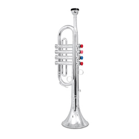 Bontempi toy trumpet with four color-coded keys for beginner musicians.