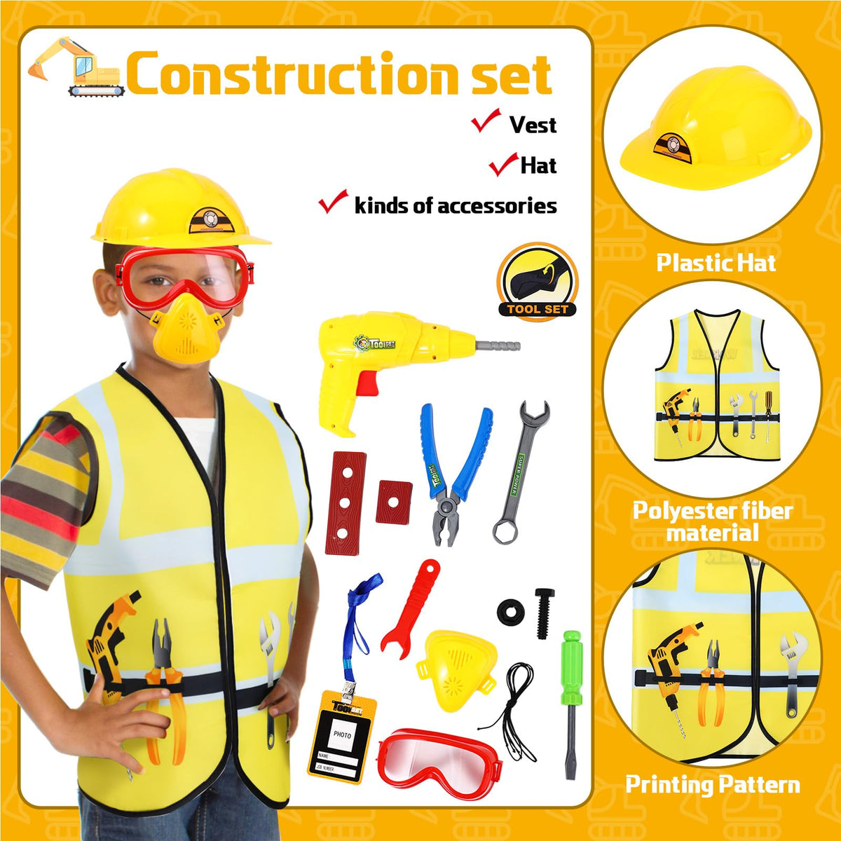 Bonuci fireman costume vest for kids, durable and easy to wear during pretend play.