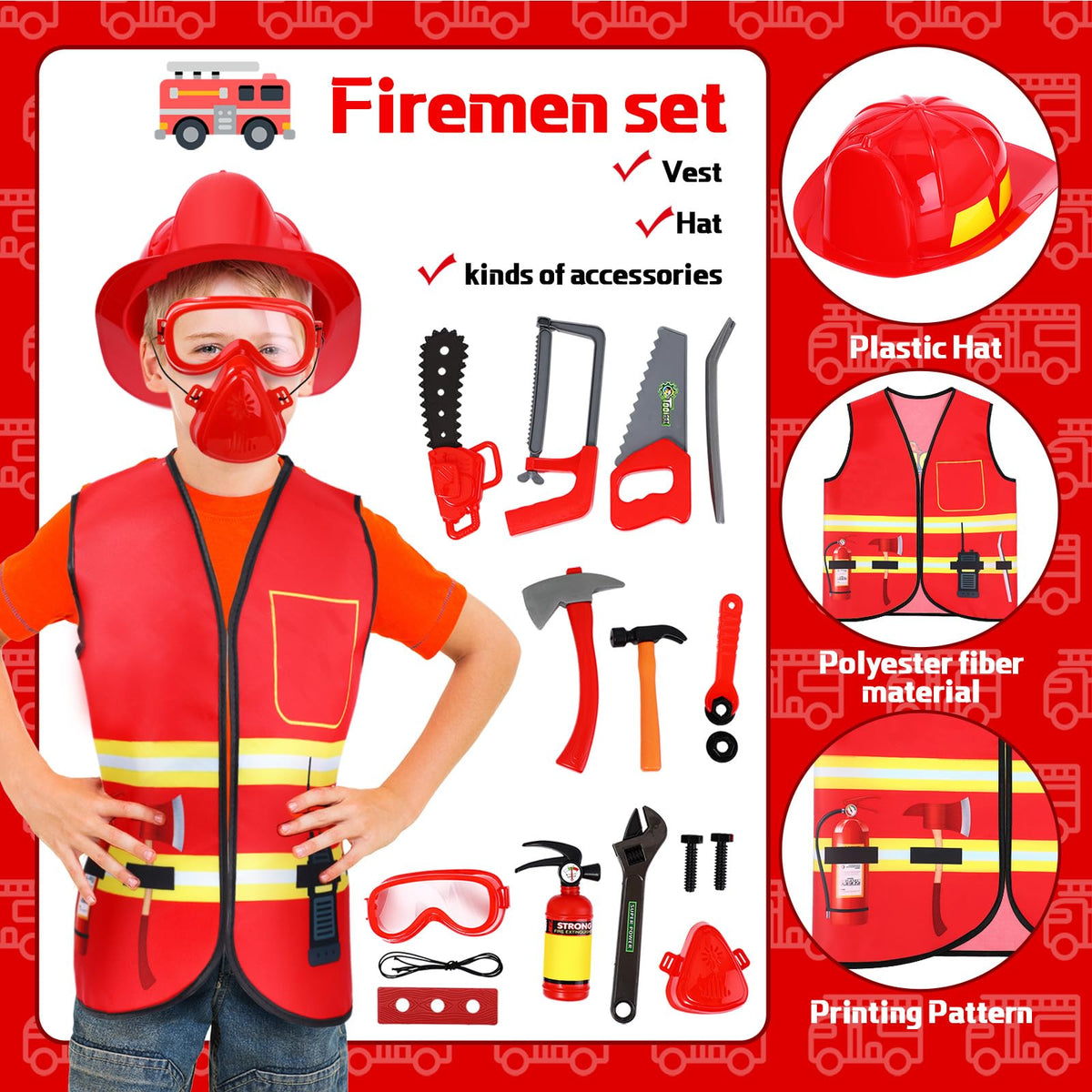 Bonuci police costume accessories kit for kids, boosts imaginative scenarios during playtime.