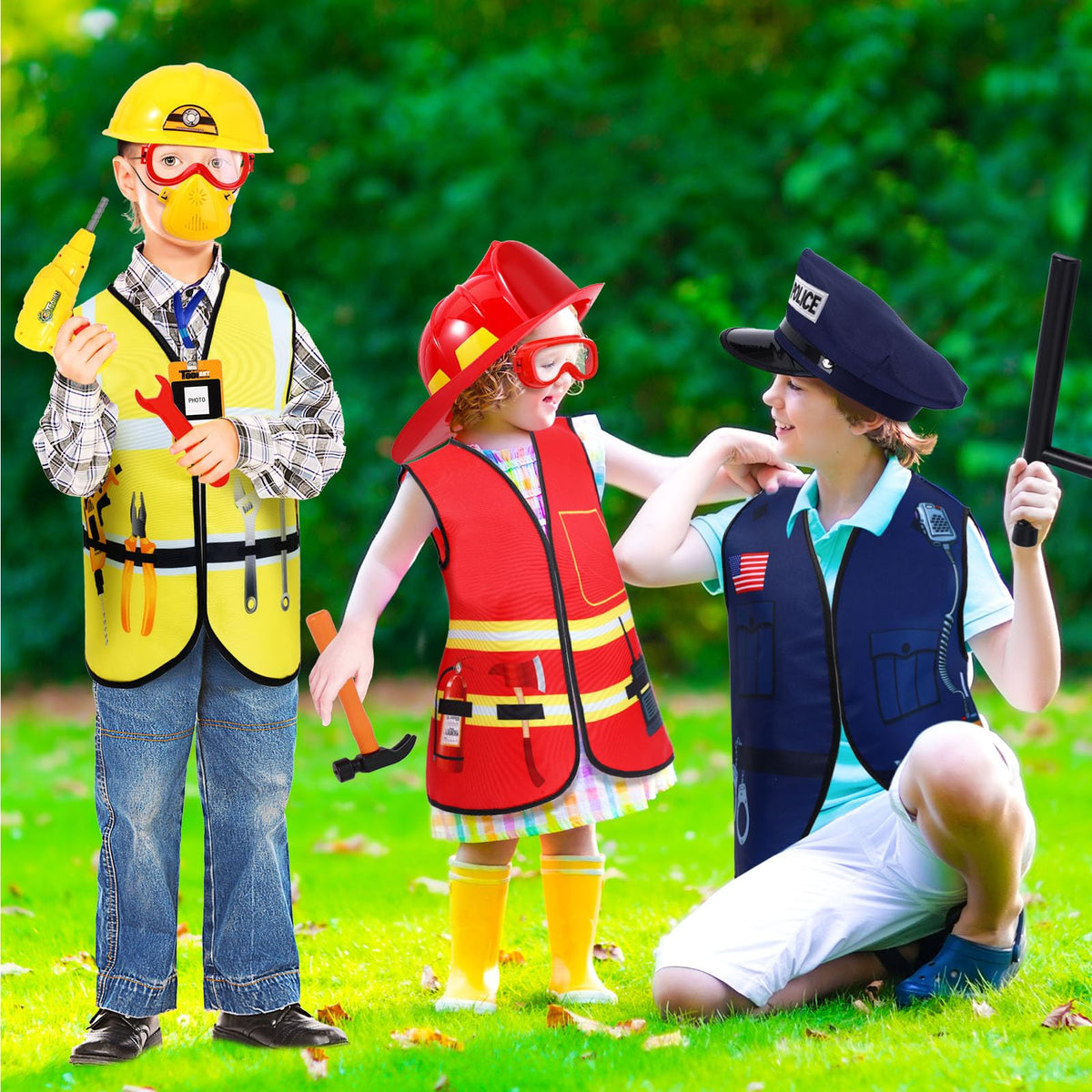Bonuci worker costume vest for toddlers, comfortable fit and easy on off for busy kids.