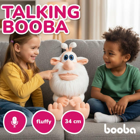 Booba soft plush fabric close-up highlighting premium material for comforting hugs.