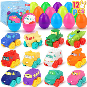 Boogem Easter eggs with toy cars featuring colorful shells for an engaging egg hunt.