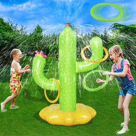 Boogem Sprinkler cactus four rings for outdoor cooling and playful water fun.