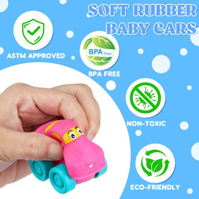 Boogem eggs showcase a variety of cartoon car designs to spark curiosity.