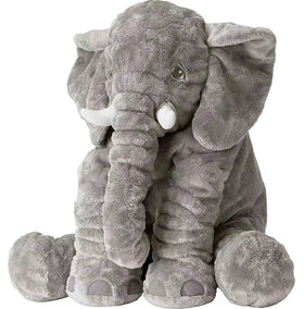 BOOJALOO giant elephant plush shows soft velvet fabric for cozy hugs.