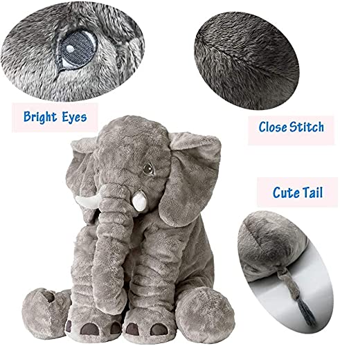 Close-up of embroidered eyes on the BOOJALOO elephant plush.
