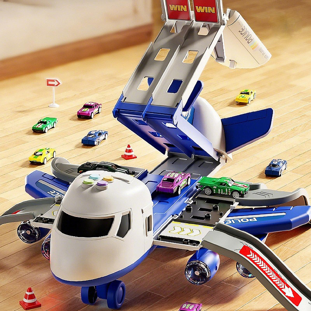 BoomCaCa airplane toy 4-layer track extended for epic racing sessions
