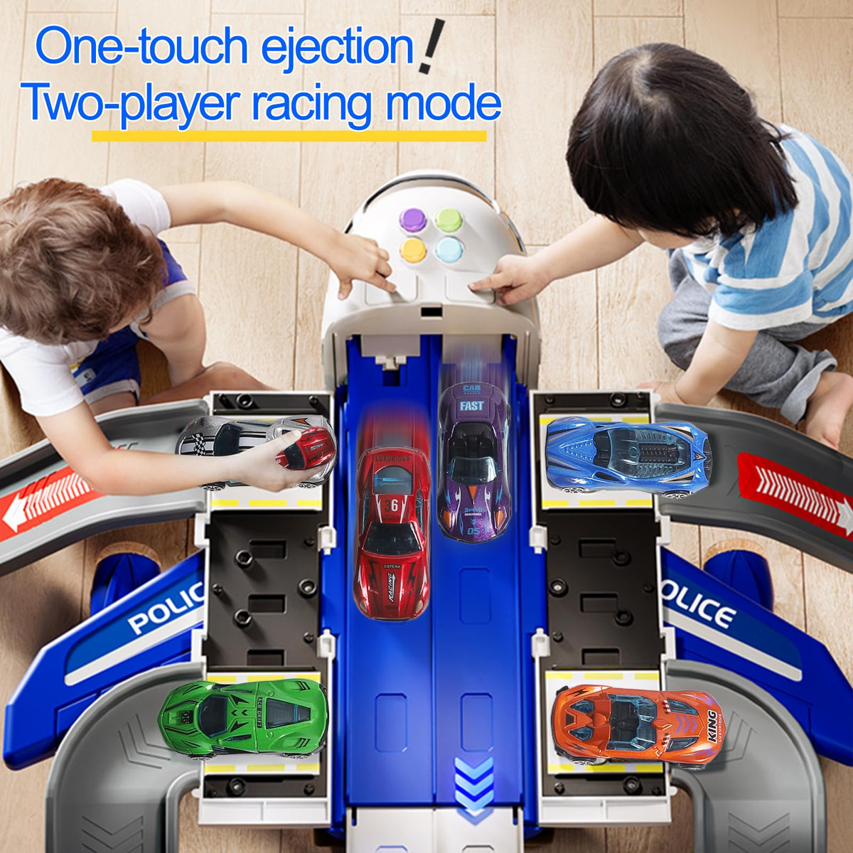 BoomCaCa airplane toy includes six mini alloy cars for immediate action
