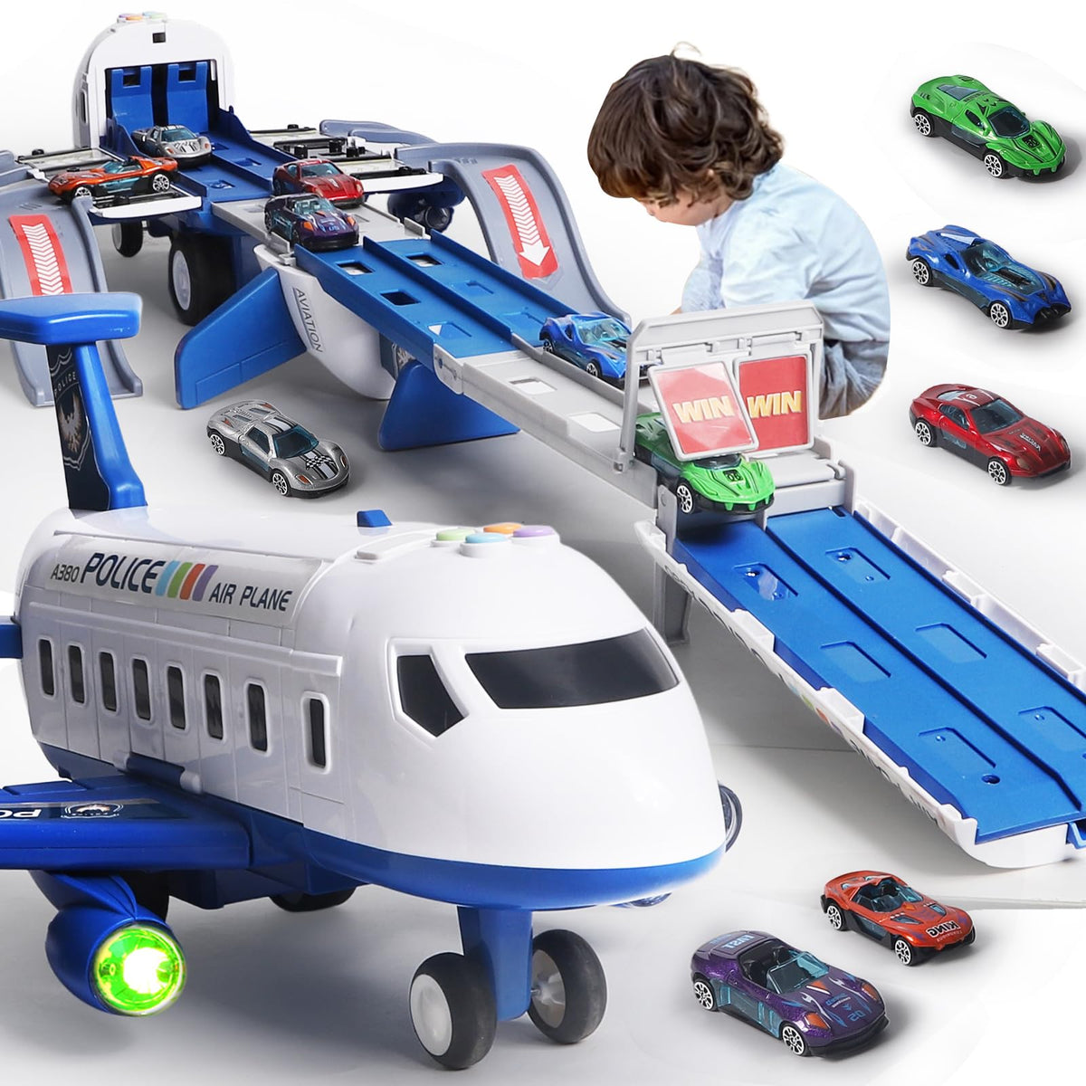 BoomCaCa airplane toy foldable race track for easy storage after play