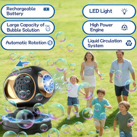 BoomCaCa bubble machine LED light enhances wedding and birthday ambiance