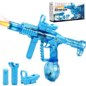 BoomCaCa electric water gun with LED lights for vibrant evening battles.
