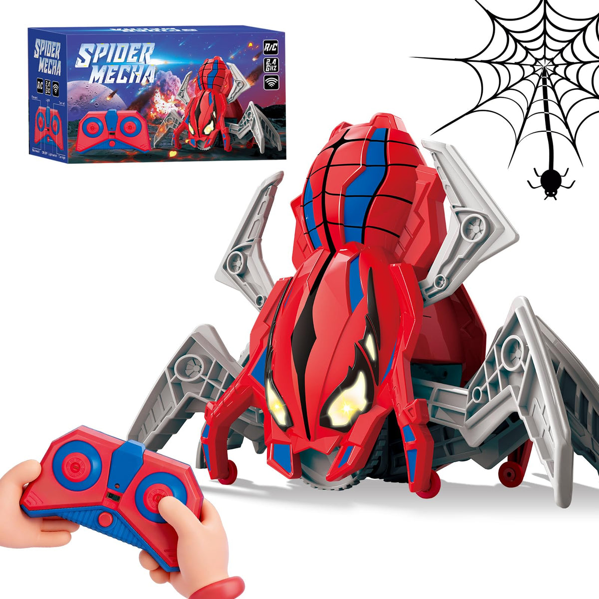 BoomCaCa remote control spider with LED eyes for immersive nighttime play