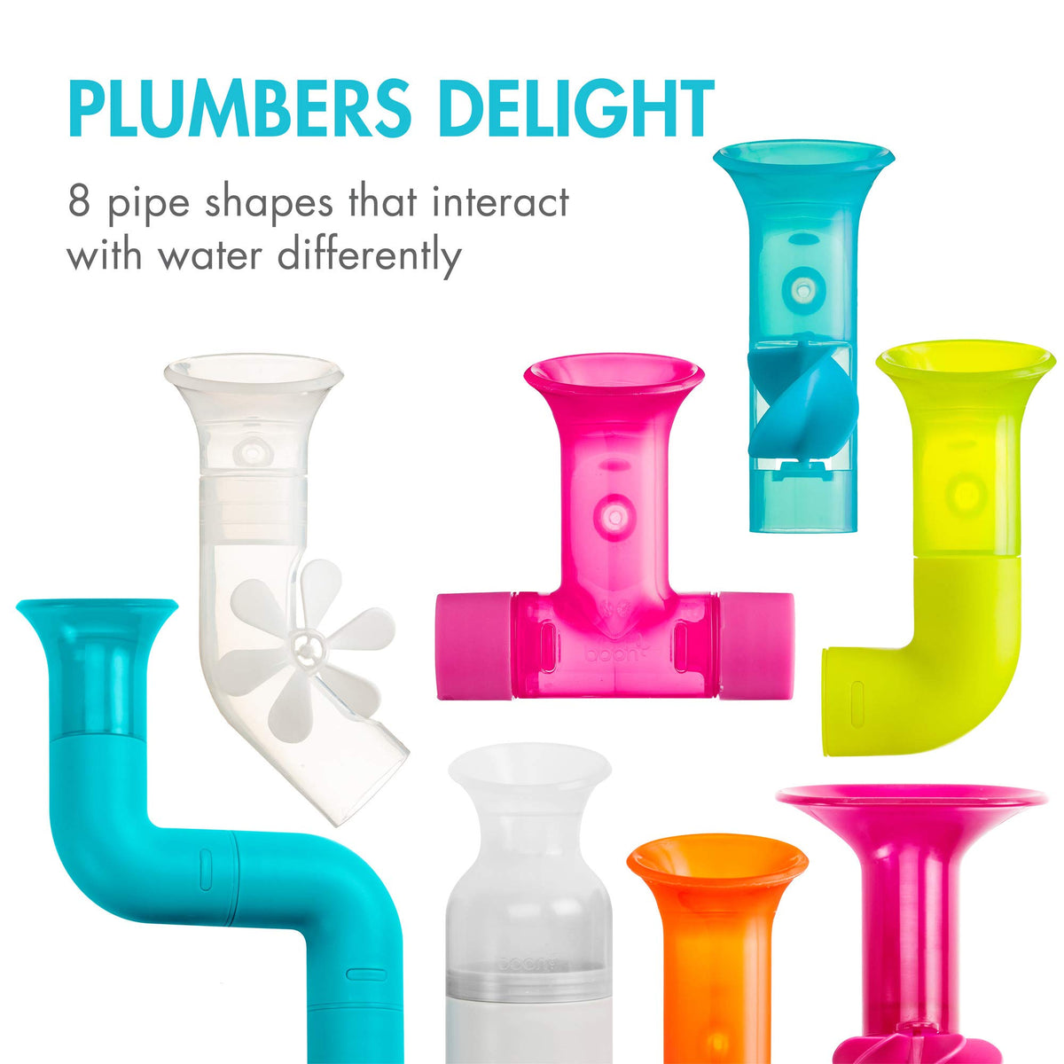 Pipes and Tubes chain setup for water flow play in tub