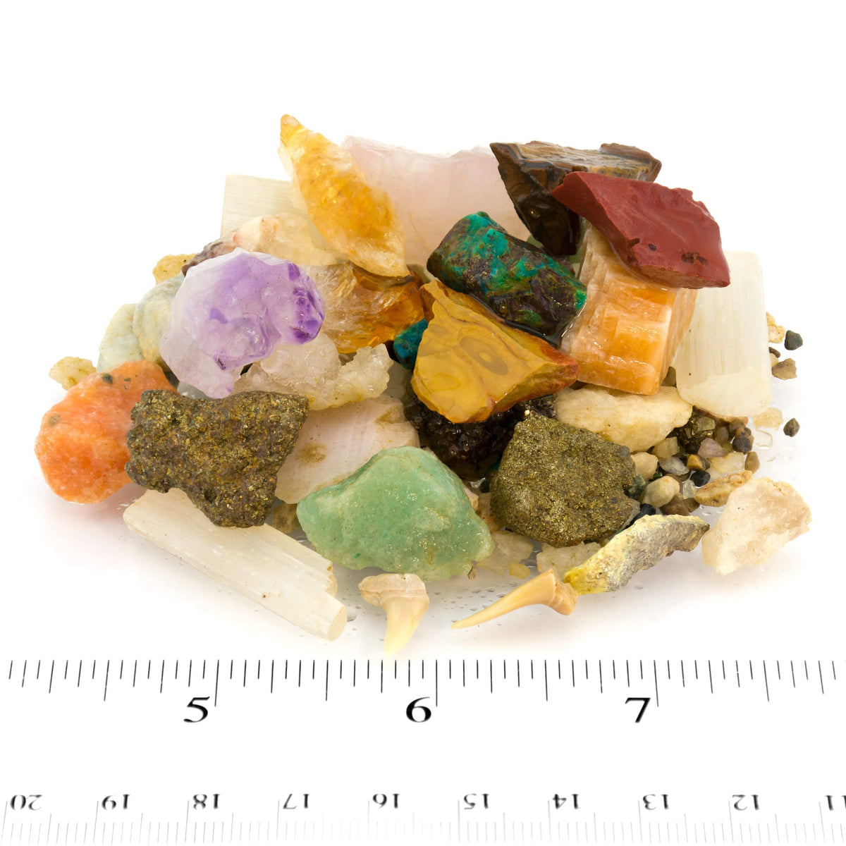 Sifting tray in use reveals stones and minerals with water rinse