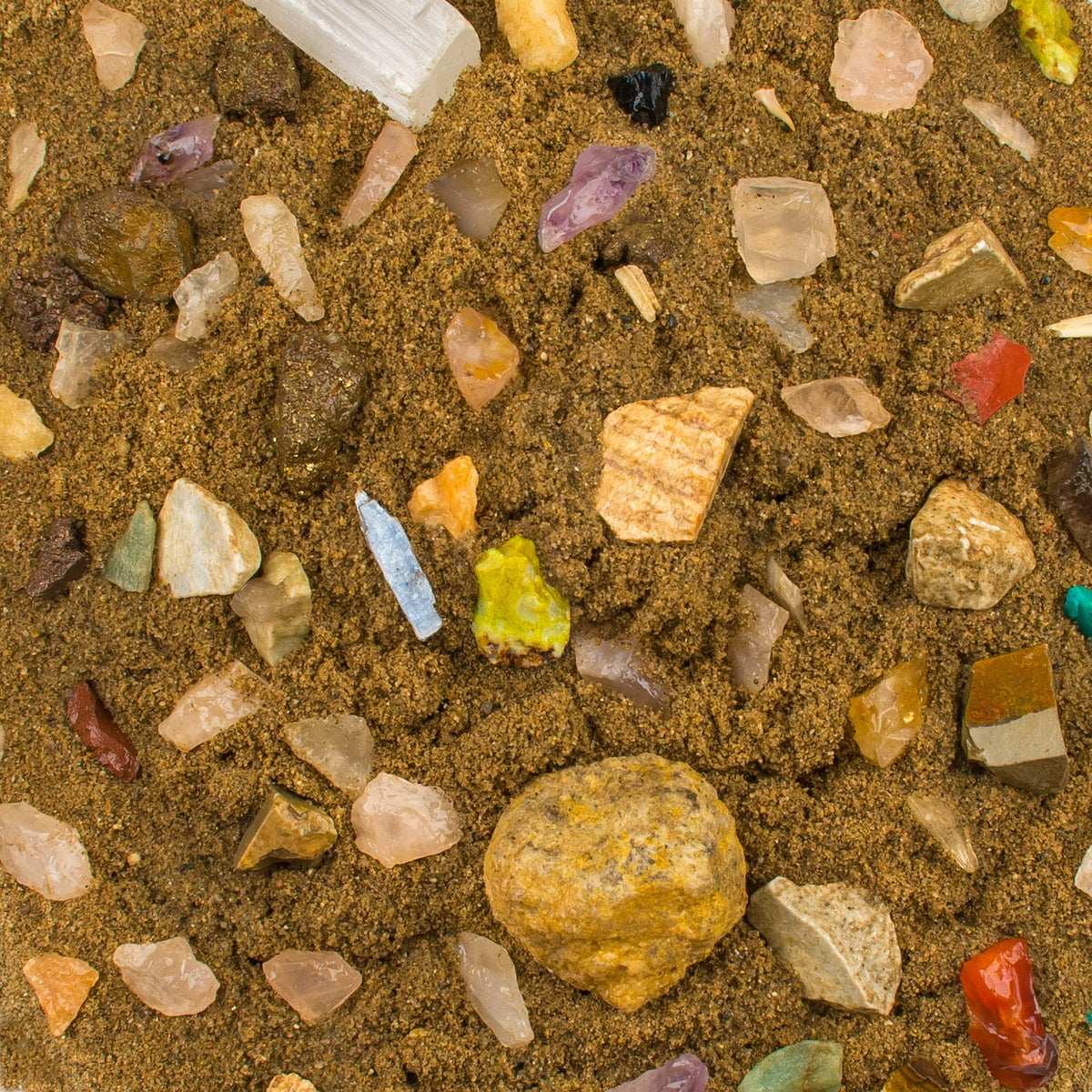 Boone's Mill gemstone paydirt gems close-up showing colors; great for family discovery.