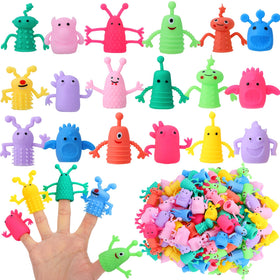 Booson monster finger puppet in colorful stretchy design, ideal storytelling prop for kids