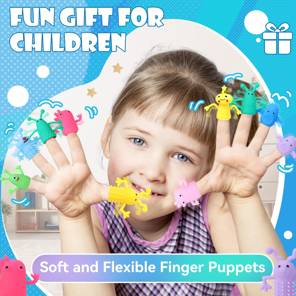 Booson monster finger puppet color variety, easy to share during classroom activities.