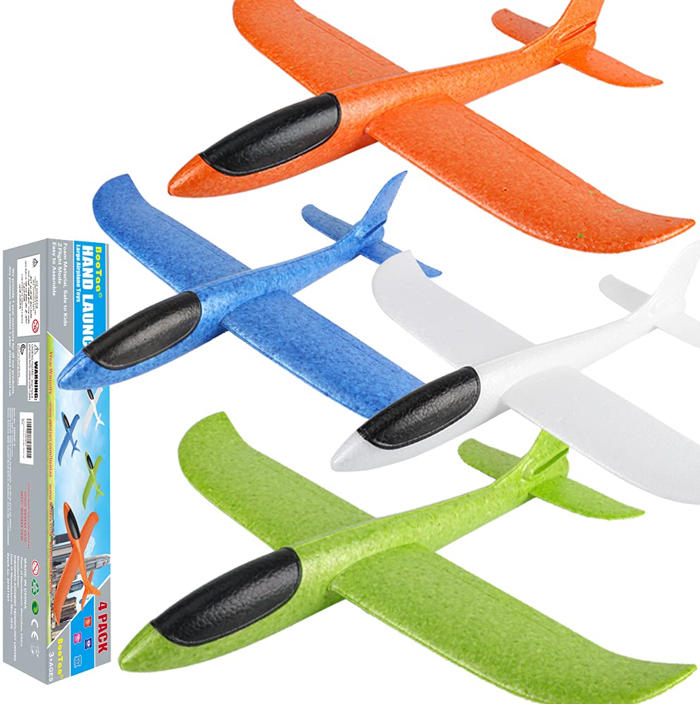 BooTaa 4-pack foam airplane gliders ready for outdoor play