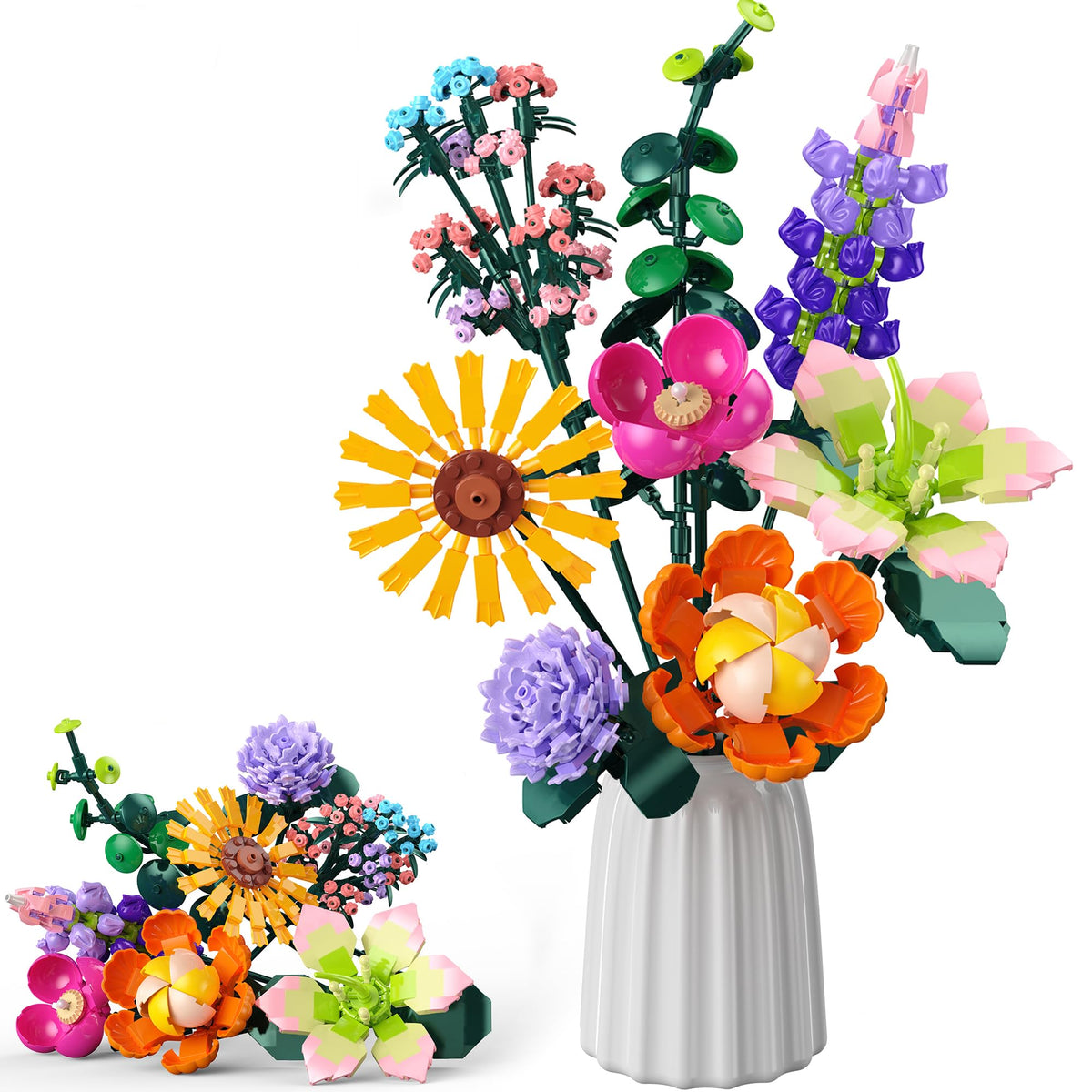 Booyuer flower bouquet building set for creating vibrant DIY arrangements.
