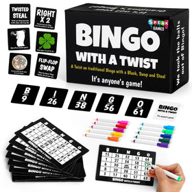 Boozie Bingo box contents showing Twist components for party night