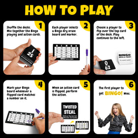 Boozie Bingo Block Swap Steal cards in use during a lively game