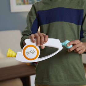 Bop It! fast-paced action prompts players to react swiftly.