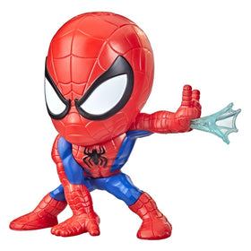 Bop It Marvel Spider-Man Edition front view, ideal for family play.