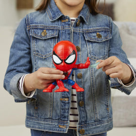 Bop It Marvel Spider-Man Edition voice clips amplify superhero vibe.