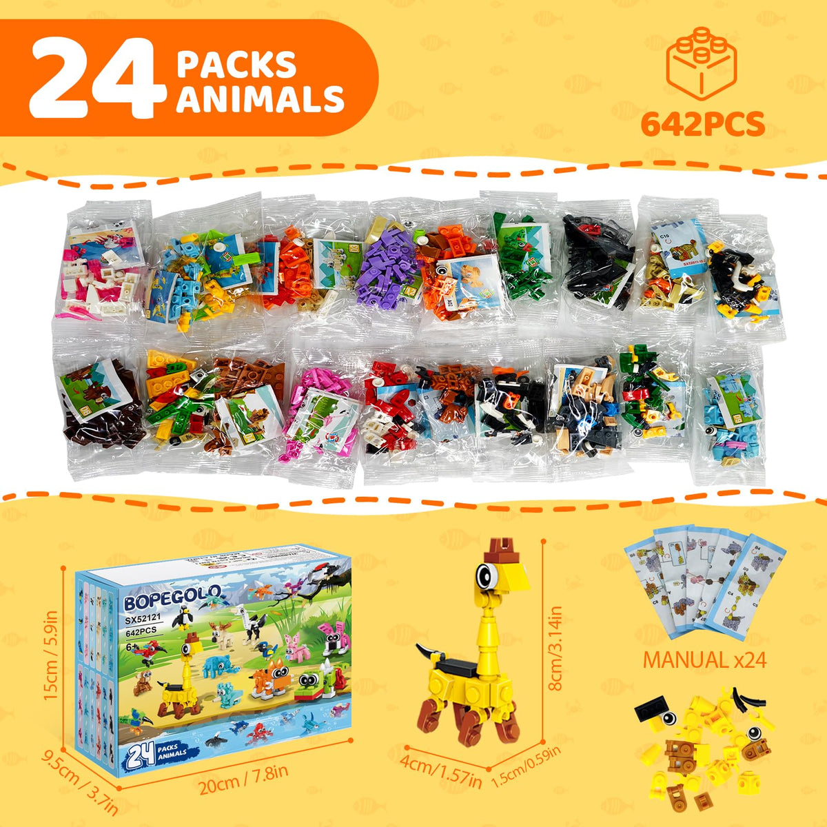 BOPEGOLO animal toy set makes engaging classroom prizes and Easter gifts.