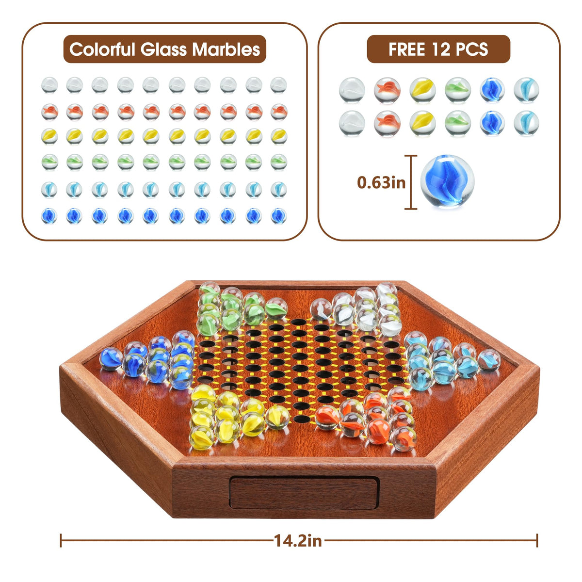 BOPIPA 6-player marble game layout prepared for family play
