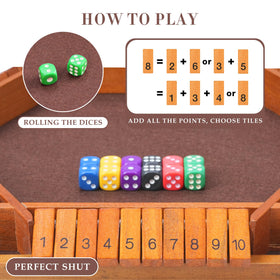 BOPIPA Shut The Box in play on a classic wooden surface.